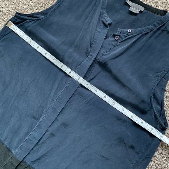 Vince Silk Colour Block Button Up Sleeveless Blouse - Picture 5 of 11